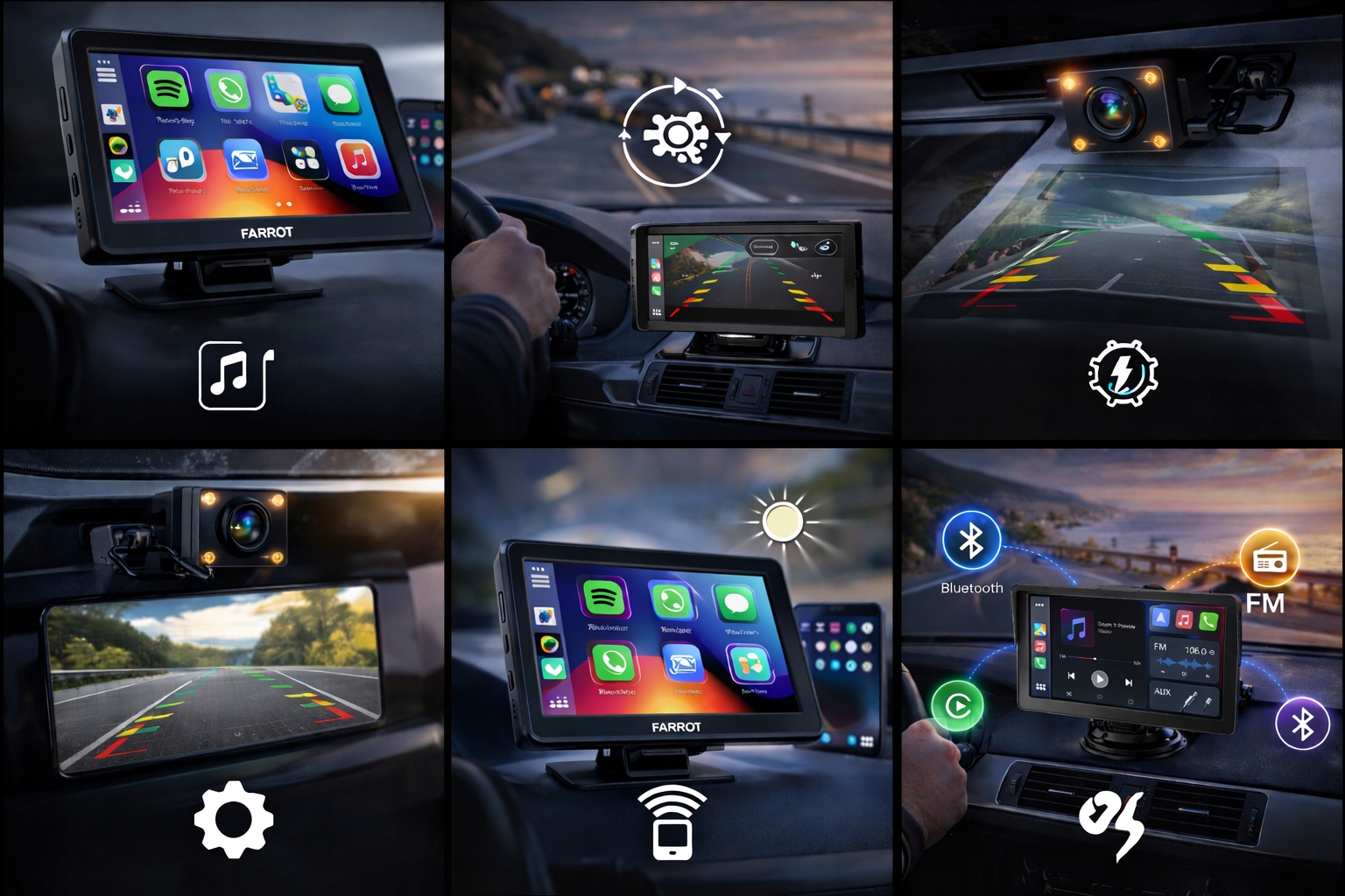 Monitor samochodowy 7" CarPlay Android Auto X5300 kamera cofania BT WiFi