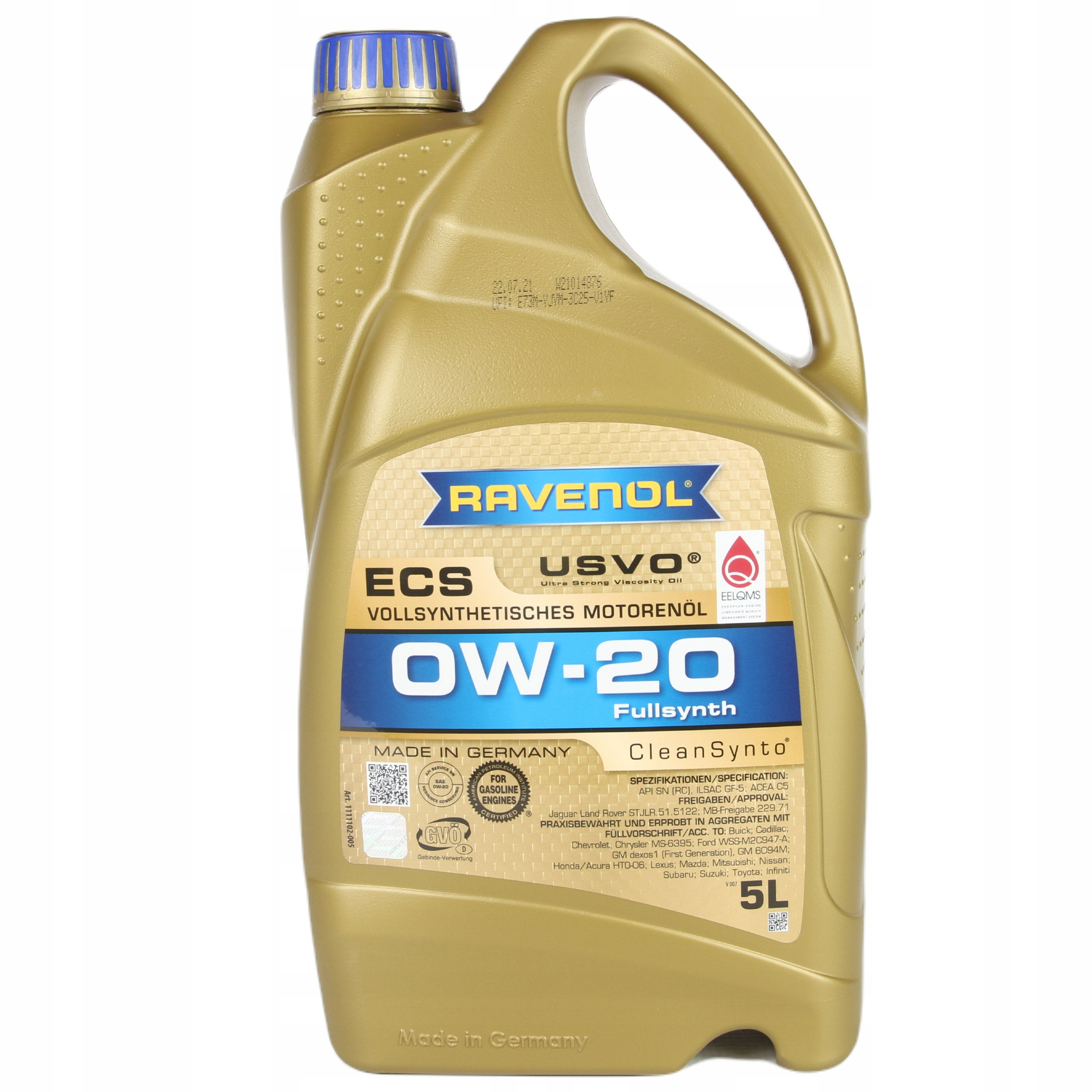 Motorový olej Rav Ecs Sae 0W20 5L Ravenol