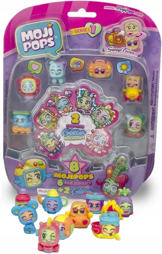 

Moji Mops Figurki Zestaw 8-PACK 6SZT +2 Szt Brokat