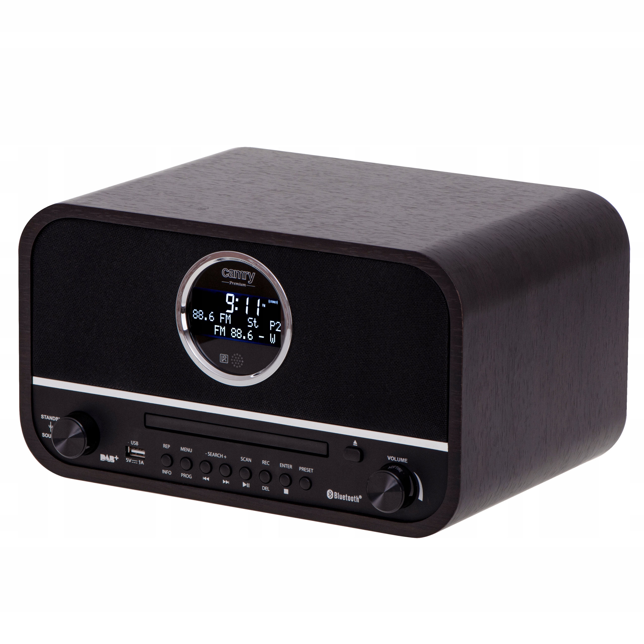 RÁDIO RETRO DAB + FM CD Bluetooth 5.0 AUX LCD HODINY Hmotnosť produktu s balením 5 kg