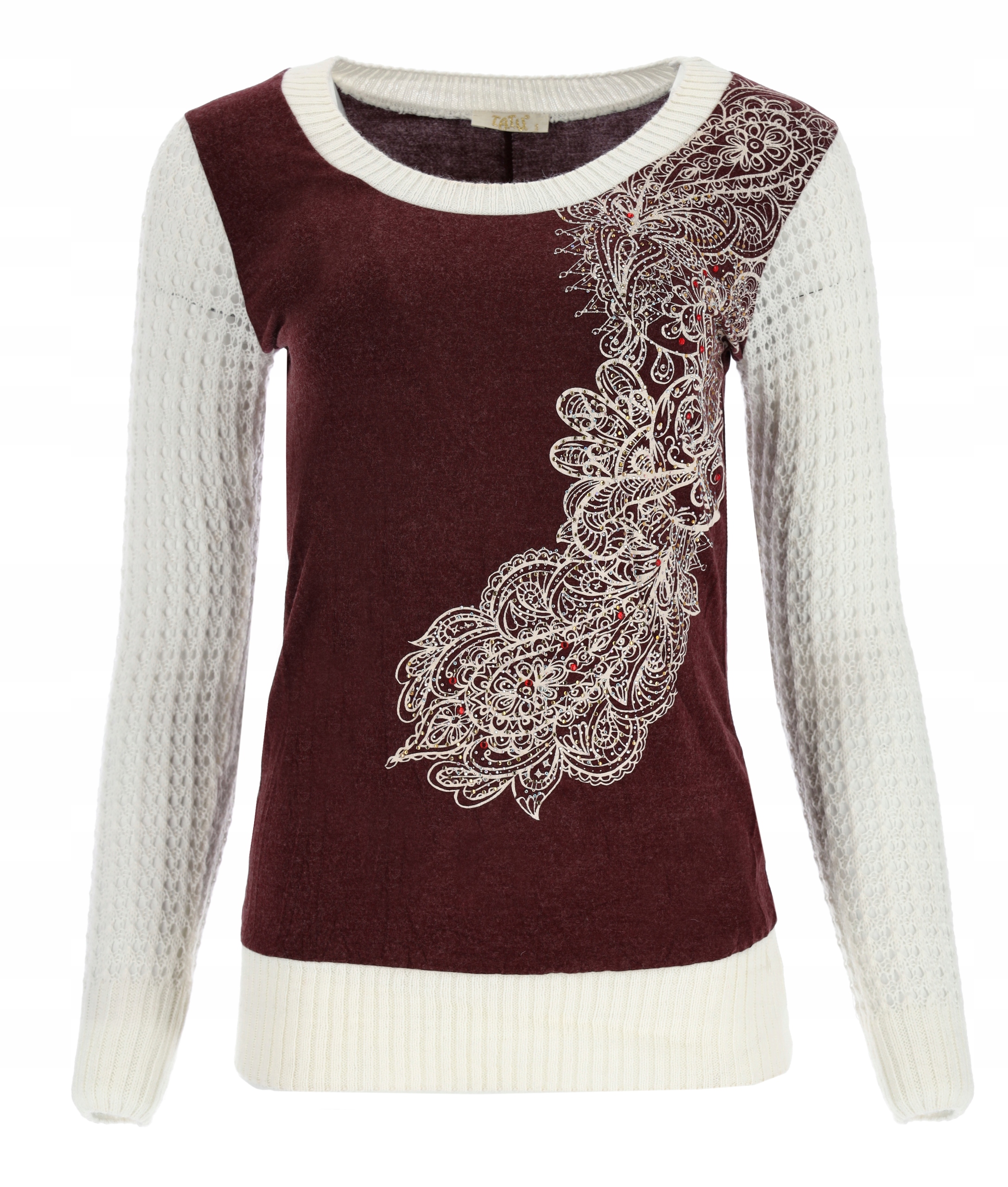 Dámský Svetr Elegantní, Přiléhavý, Pohodlný, Dlouhý Rukáv S Vzory