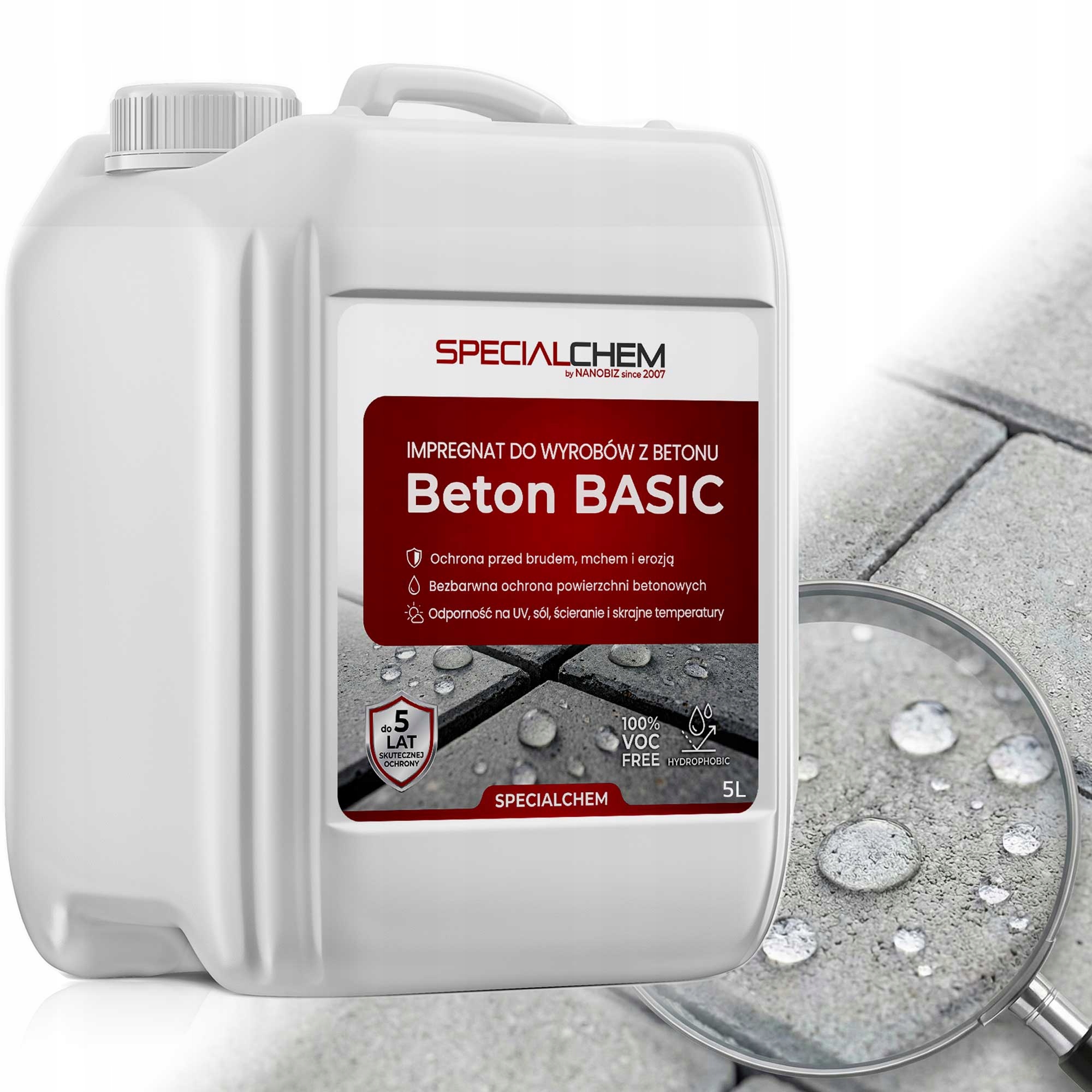 Specialchem Beton Basic wodny impregnat do betonu 5L=40m2 działa min 5Lat