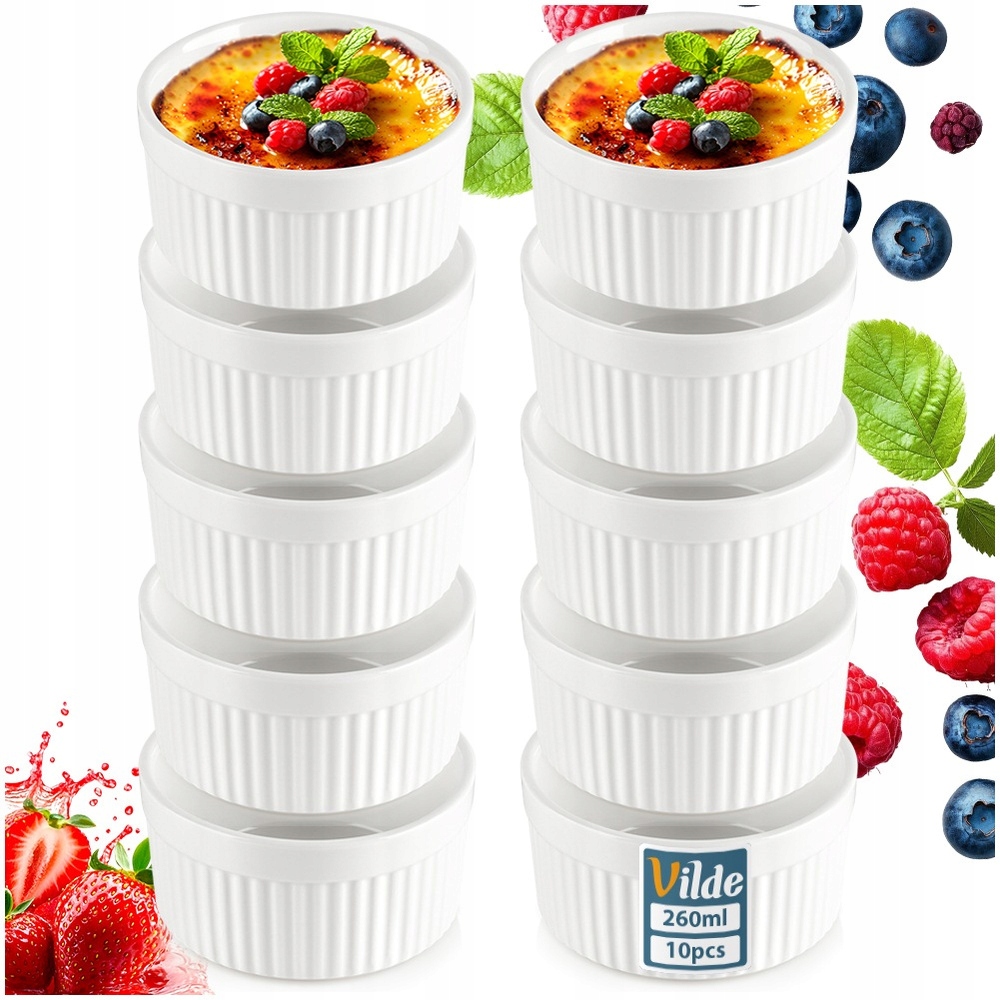 10 x Zapékací nádoba žáruvzdorná miska kokilka keramická 260 Ml