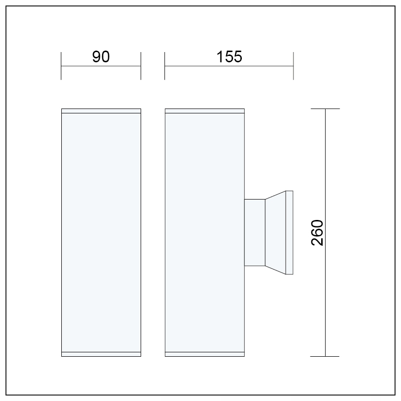 KINKIET ZEWNĘTRZNY LAMPA OGRODOWA GÓRA - DÓŁ GU10 Moc 50 W