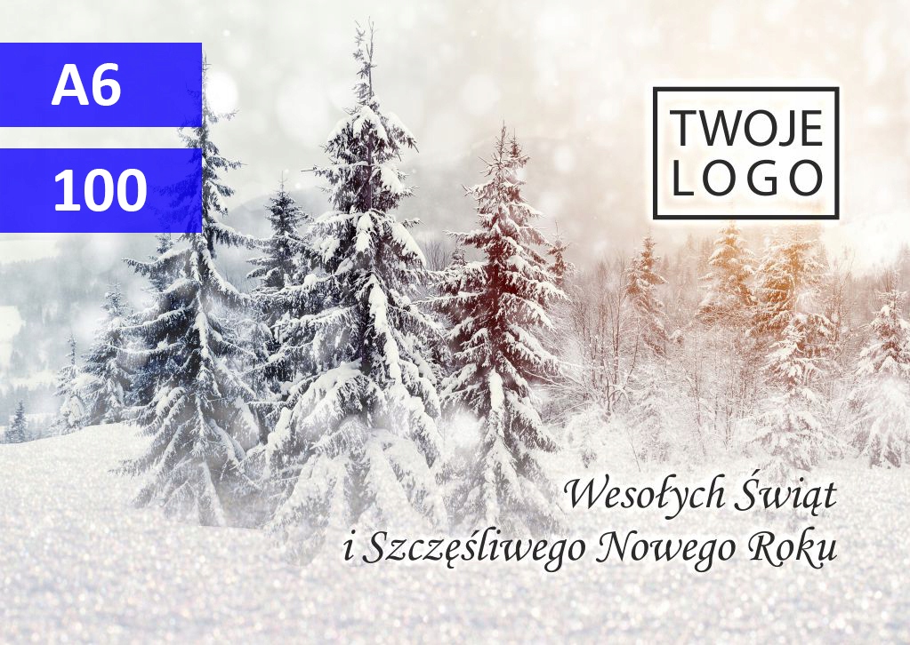 

Kartki świąteczne z logo 100 szt. A5/A6+koperty