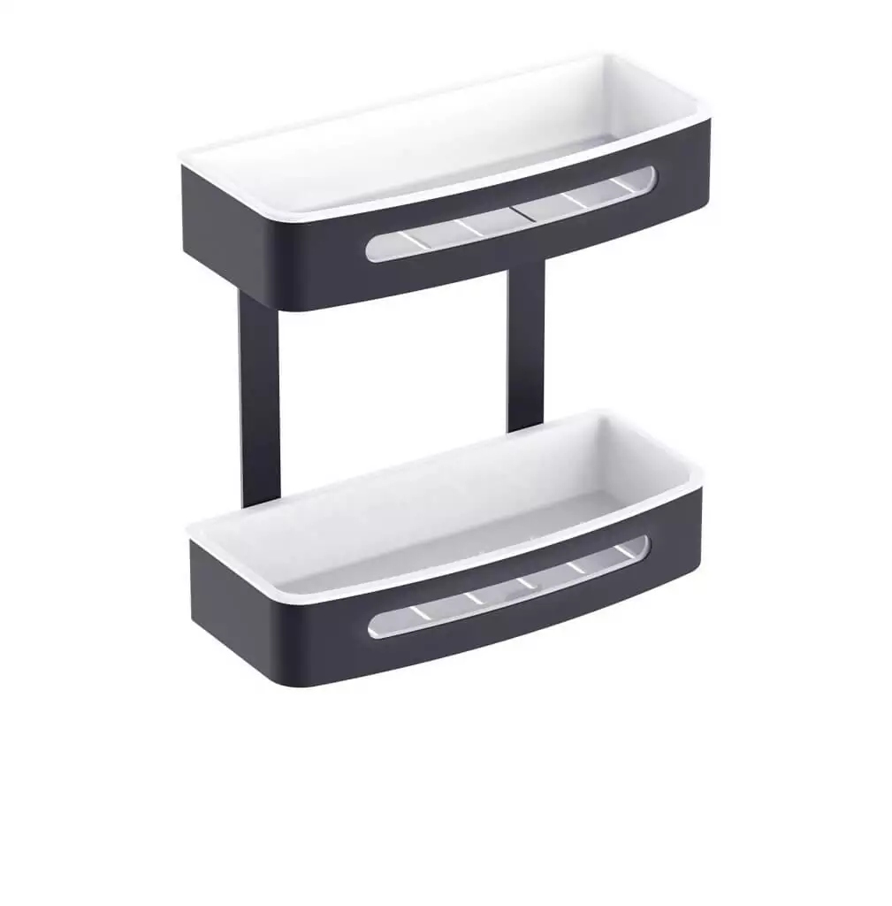 Košík Stella dvojitý čierny mat plastové vložky biele