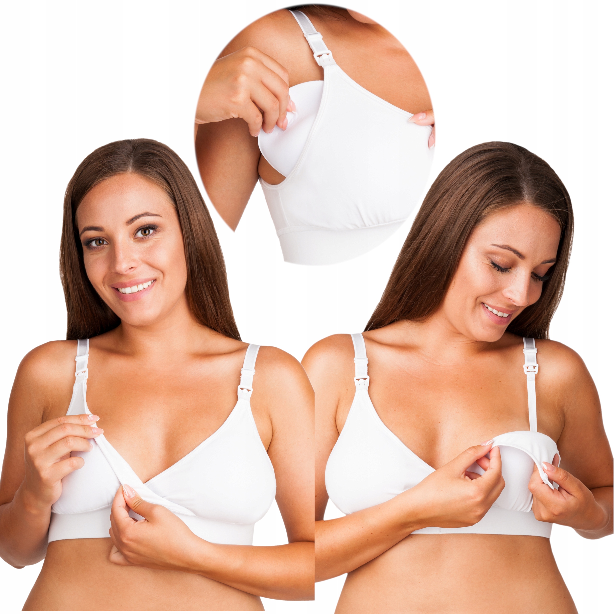 Biustonosz miękki do karmienia duo biały