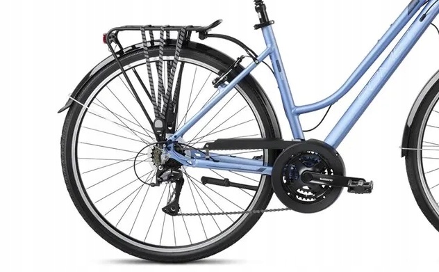 ROWER DAMSKI TREKKINGOWY GAZELA 3 DAMKA 28 CALI RAMA 18 SHIMANO NIEBIESKI Liczba biegów 21