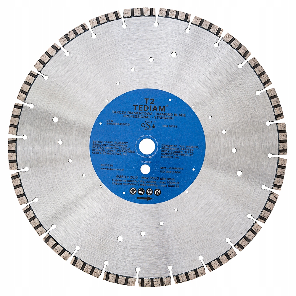 Diamantový Kotouč 350x20 mm T2 Beton Granit Bruk Břidlice Šamot Premium