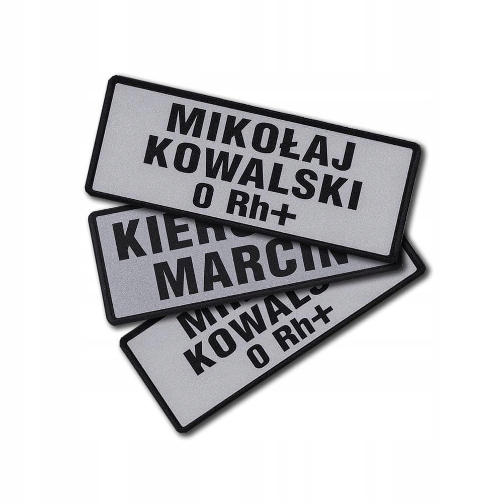 

Imiennik emblemat odblask na rzepie 13x5cm dowolny