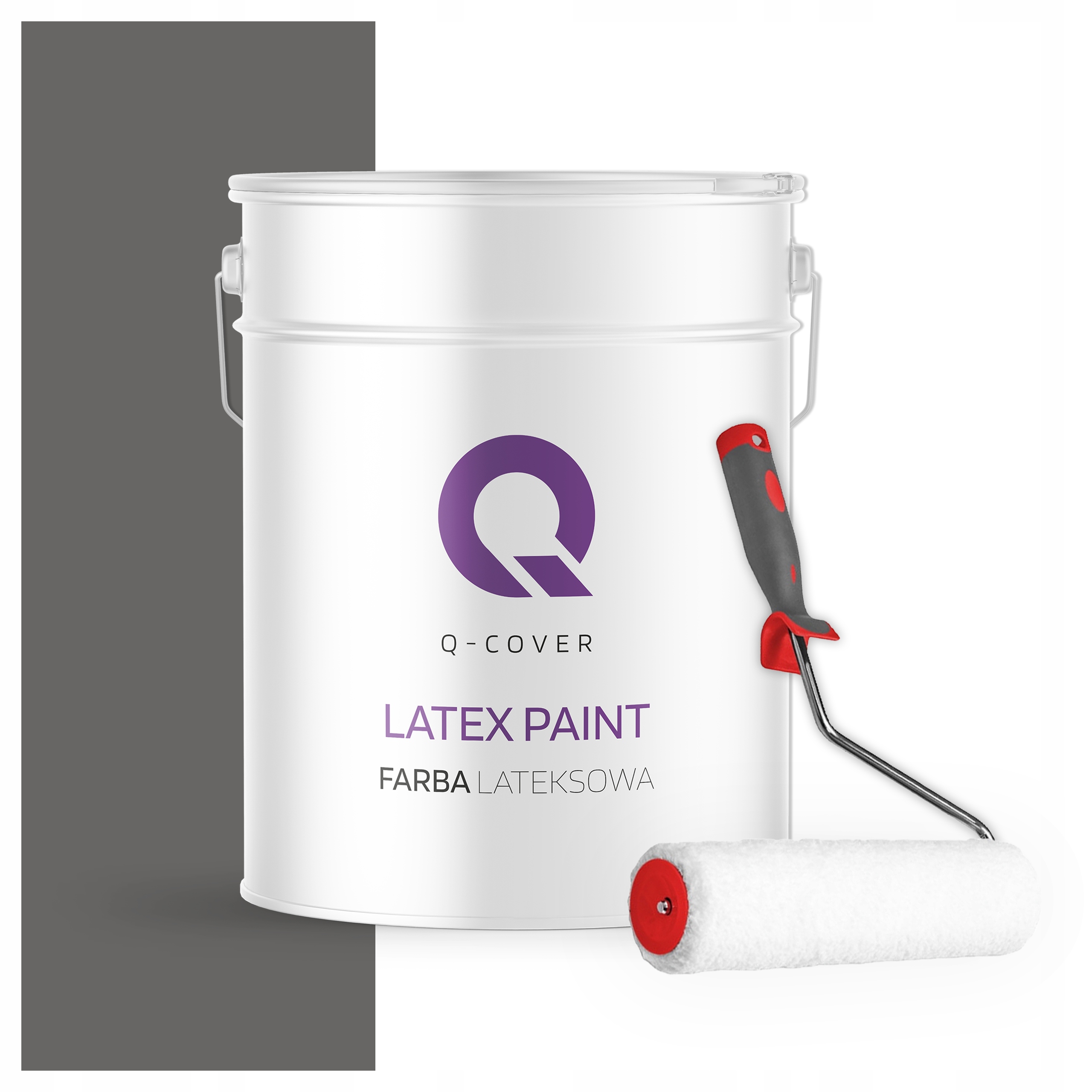 Latexová farba na steny stropov Hlboký mat 10L Grafitová H1213 valček