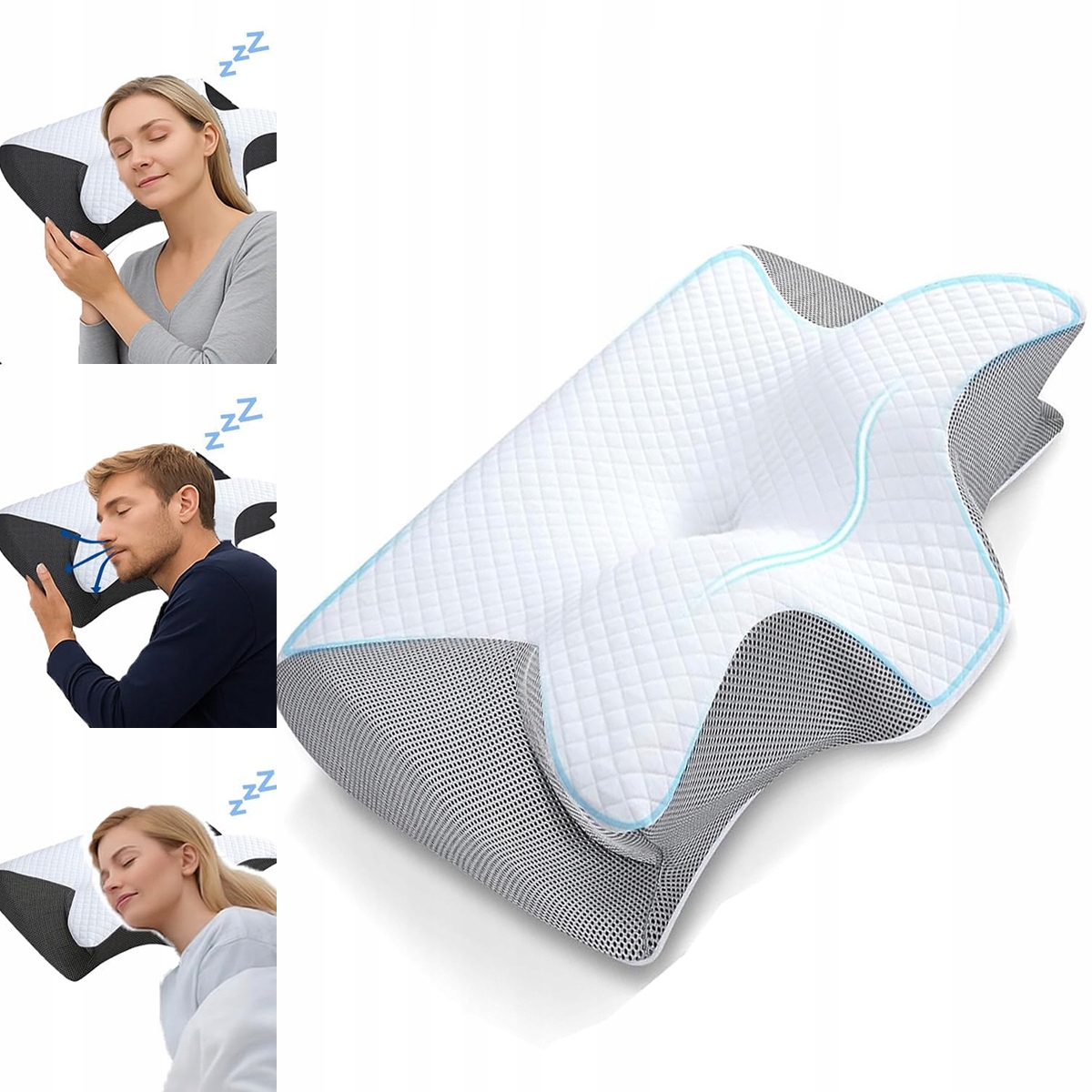 Poduszka Do Spania Motylek Ortopedyczna Ergonomiczna Z Pianki Memory Foam