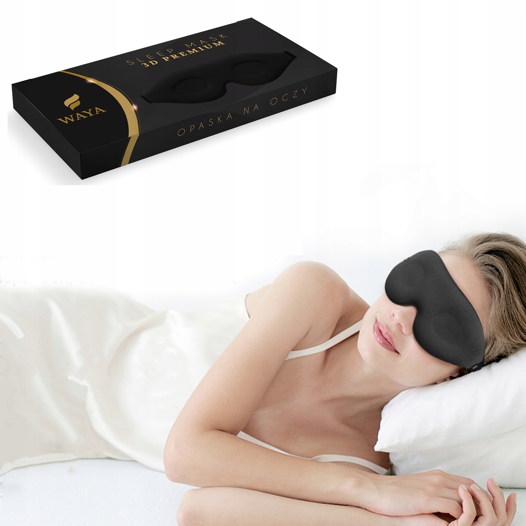 Maska Na Oczy Do Spania Opaska Premium WAYA 3D Płeć uniseks