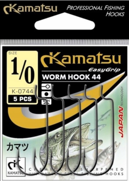 Haczyki Do Drop Shot, Boczny Trok 1/0 Kamatsu Worm Hook 44