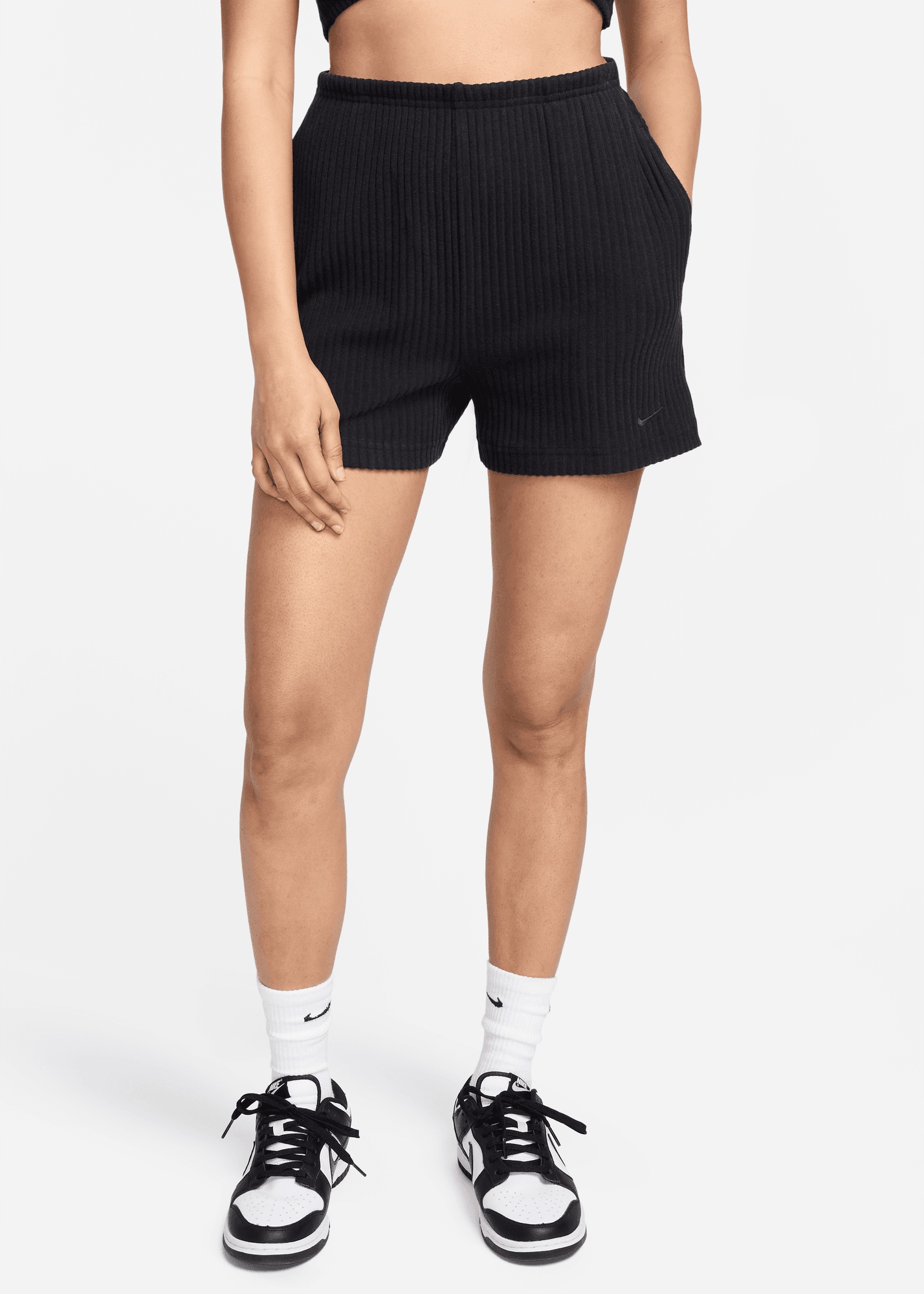 Dámské kraťasy kraťasy Nike Chill Knit Ribbed Shorts černé velikost M