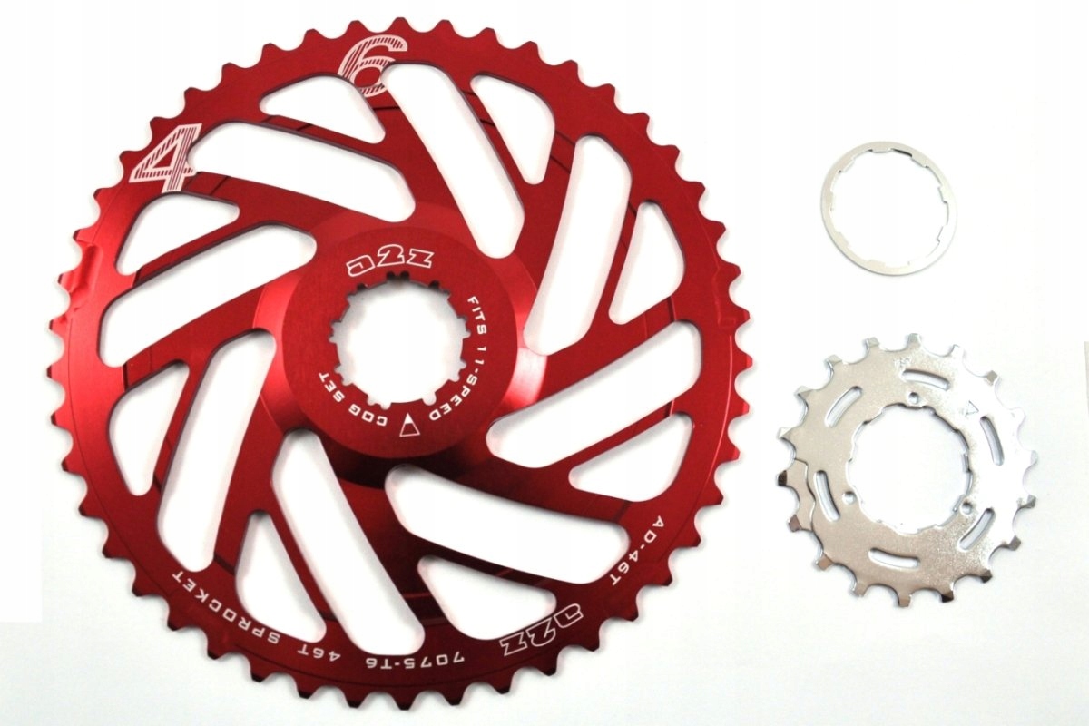 Ozubení A2Z pro zvětšení 11rychlostní kazety červená 46T