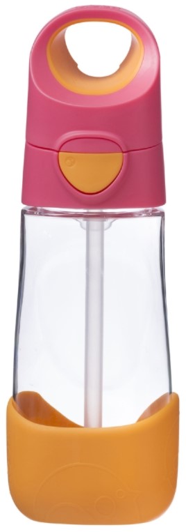 B.box Butelka bidon tritanowa ze słomką Strawberry Shake 450 ml 1 sztuka-Zdjęcie-0