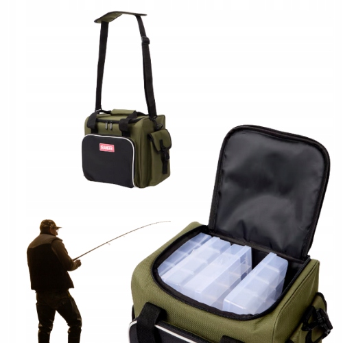 Torba wędkarska Max Ranger czarna 6 pojemników 35 x 25 x 29 cm