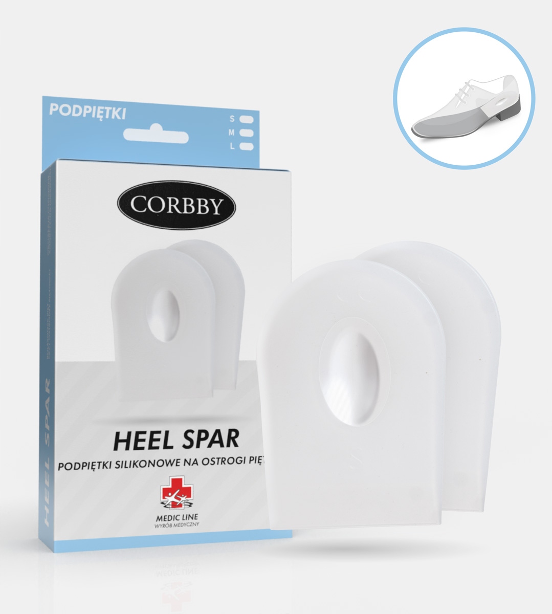 Podpiętki na ostrogi piętowe Corbby Heel Spar r. S