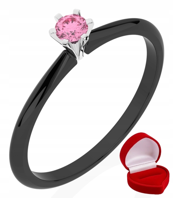 Zlatý Prstýnek 585 14k Safír 0,09 ct Černé Zlato R0