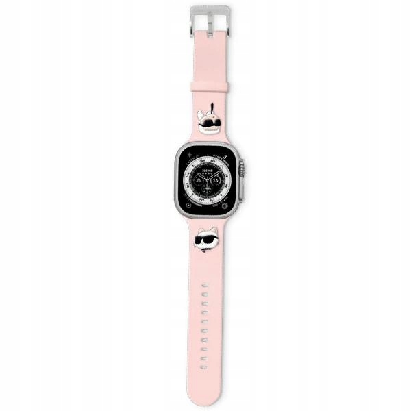 Pásek pro Apple Watch 42 mm Karl Lagerfeld 3D Rubber Růžový