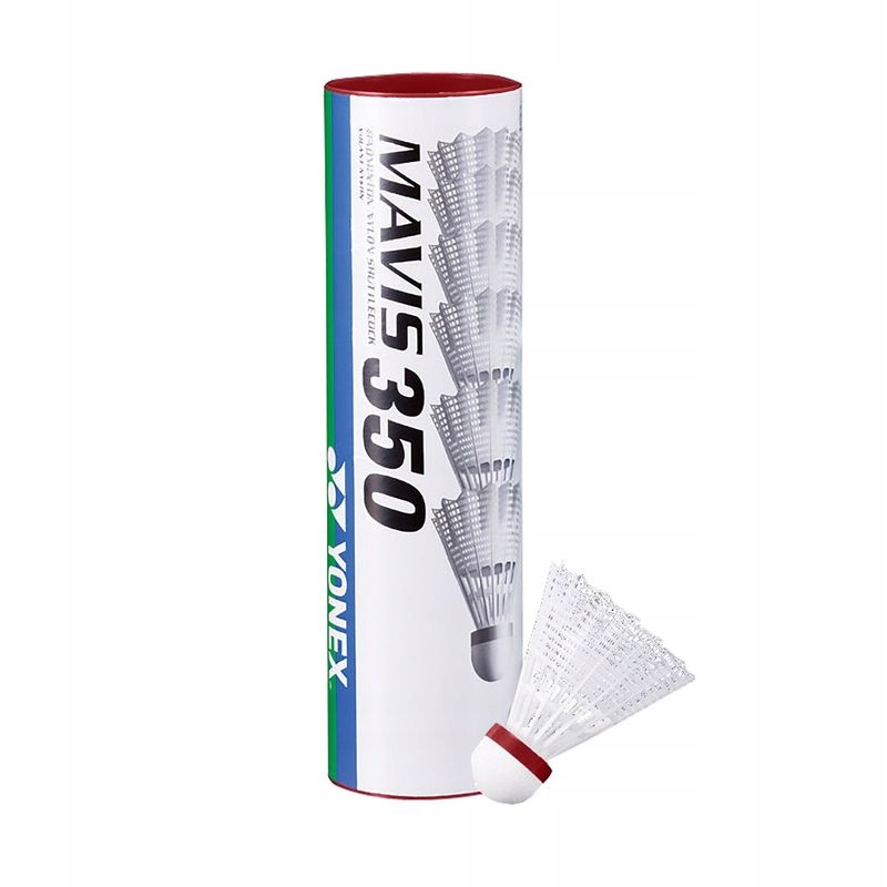 Lotki do badmintona Yonex Mavis 350 Białe Szybkie 6 szt