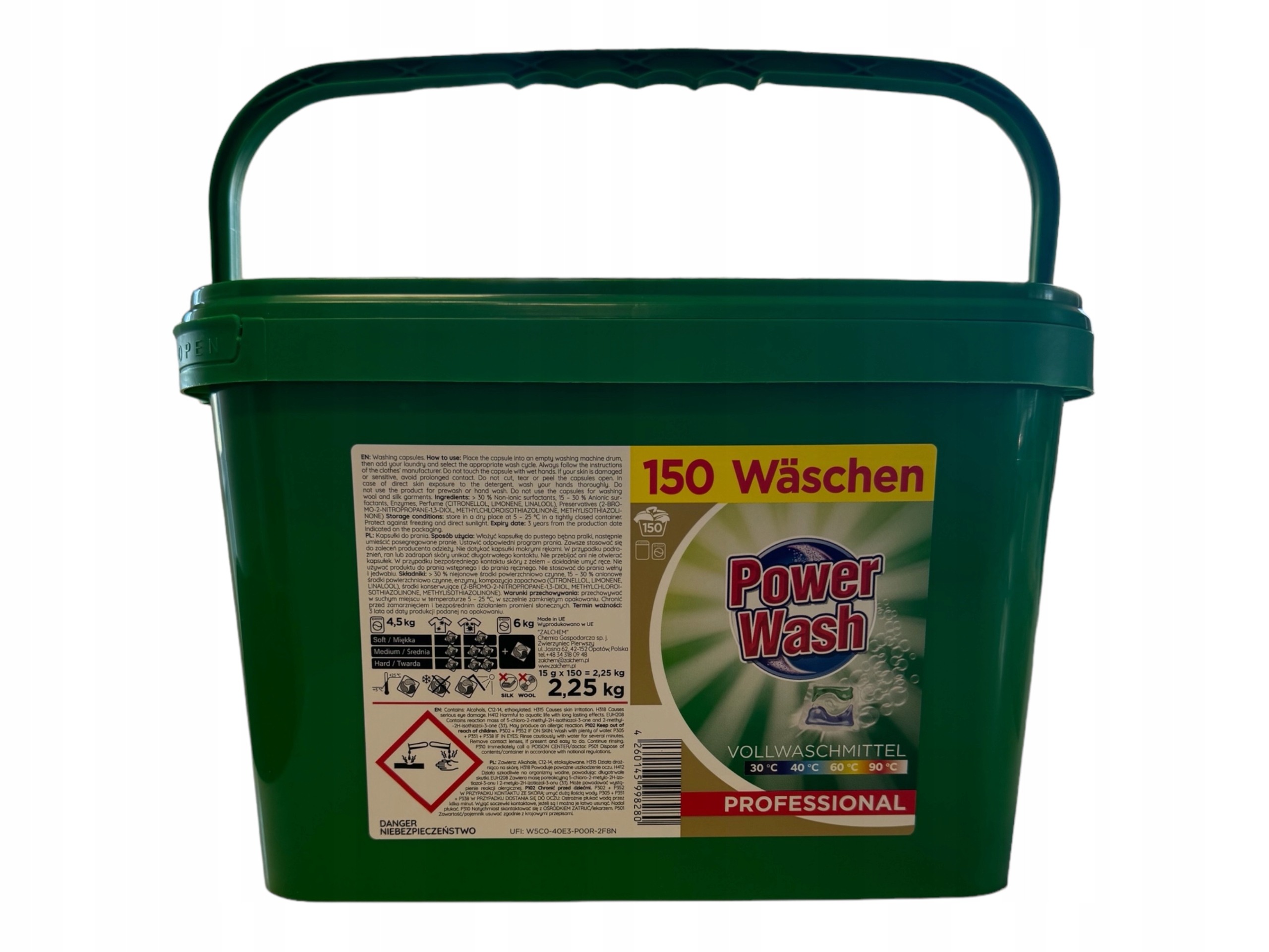 Kapsułki Do Prania Power Wash Uniwersalne Niemieckie 150 sztuk