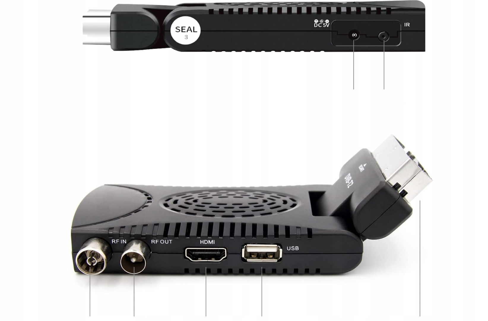 Tuner dekoder TV DVB-T2 H.265 HEVC HDMI Recorder Waga produktu 0.3 kg