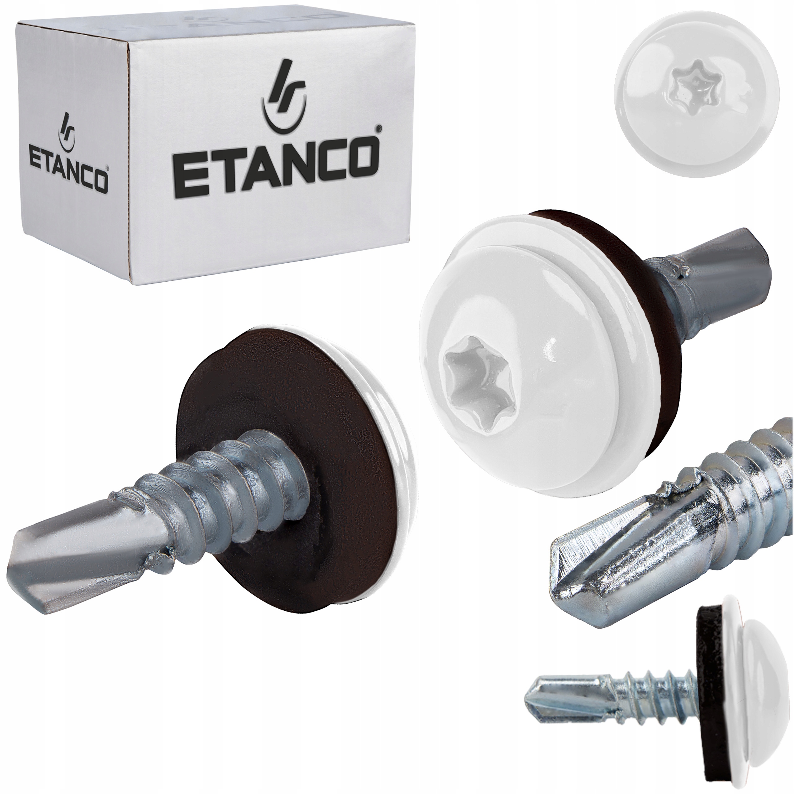 Wkręty do metalu Torx 3mm 4,8x19 mm Ral 9010 250 szt. Etanco GT3 Ph Z14