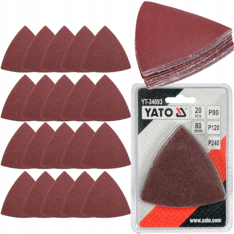 Zestaw Papierów Ściernych Papier Ścierny Trójkątny 80MM P80 P120 P240 20SZT