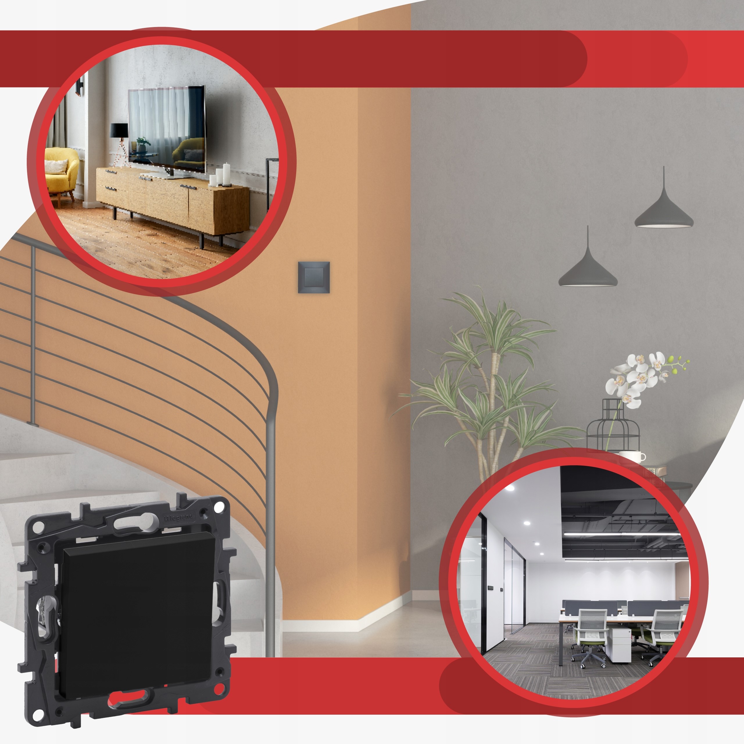 Łącznik pojedynczy Czarny Legrand Niloe Step Rodzaj wyłącznik