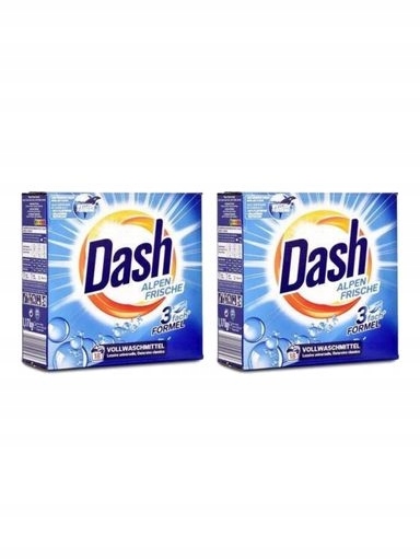Levně 2x 2x Prací prášek Dash Alpen Frische Whites 18 praní 1,17 kg