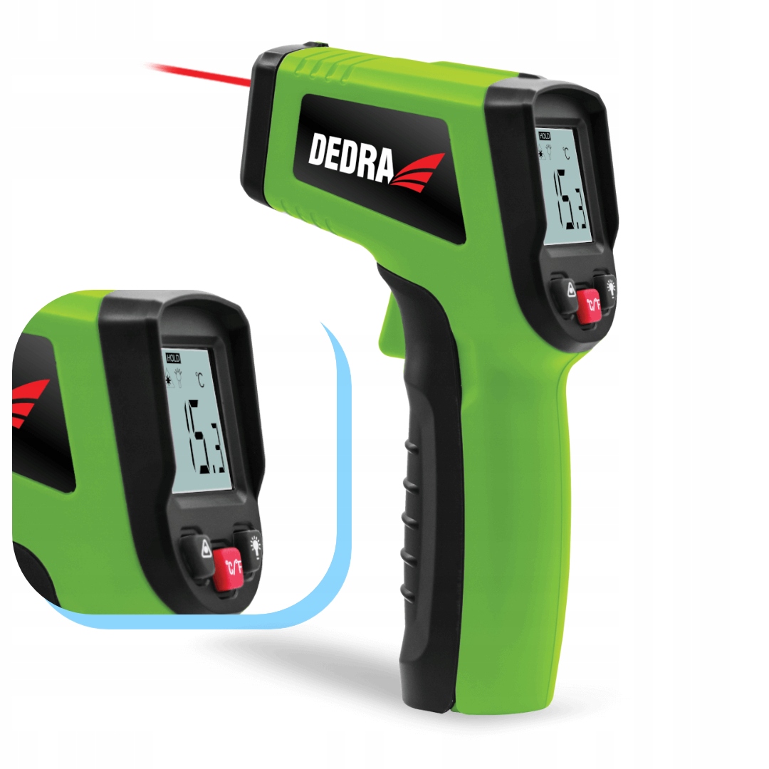 PIROMETR TERMOMETR LASEROWY LCD 2XAAA DEDRA MC0951