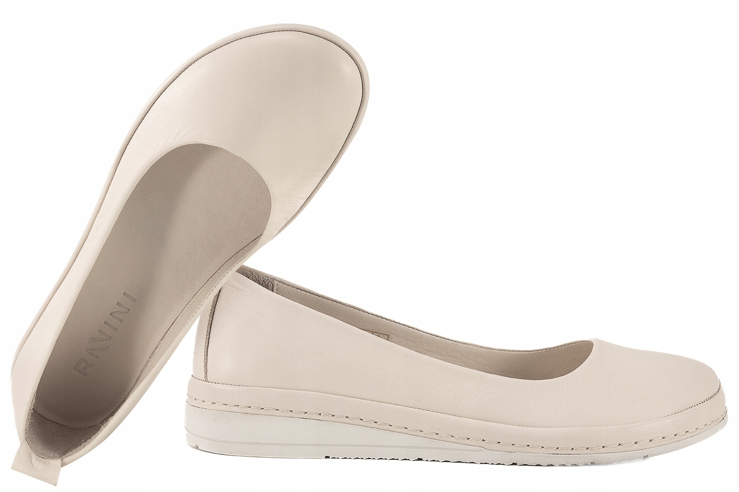 Ravini 91182 Barefoot Dámské Kožené Baleríny béžová Béžová 38