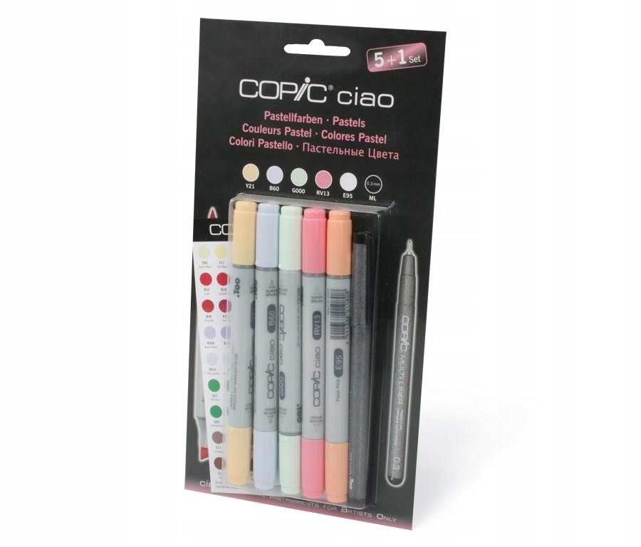 Sada alkoholových popisovačů Ciao Copic Japan 5+1 pastelové barvy 6 kusů