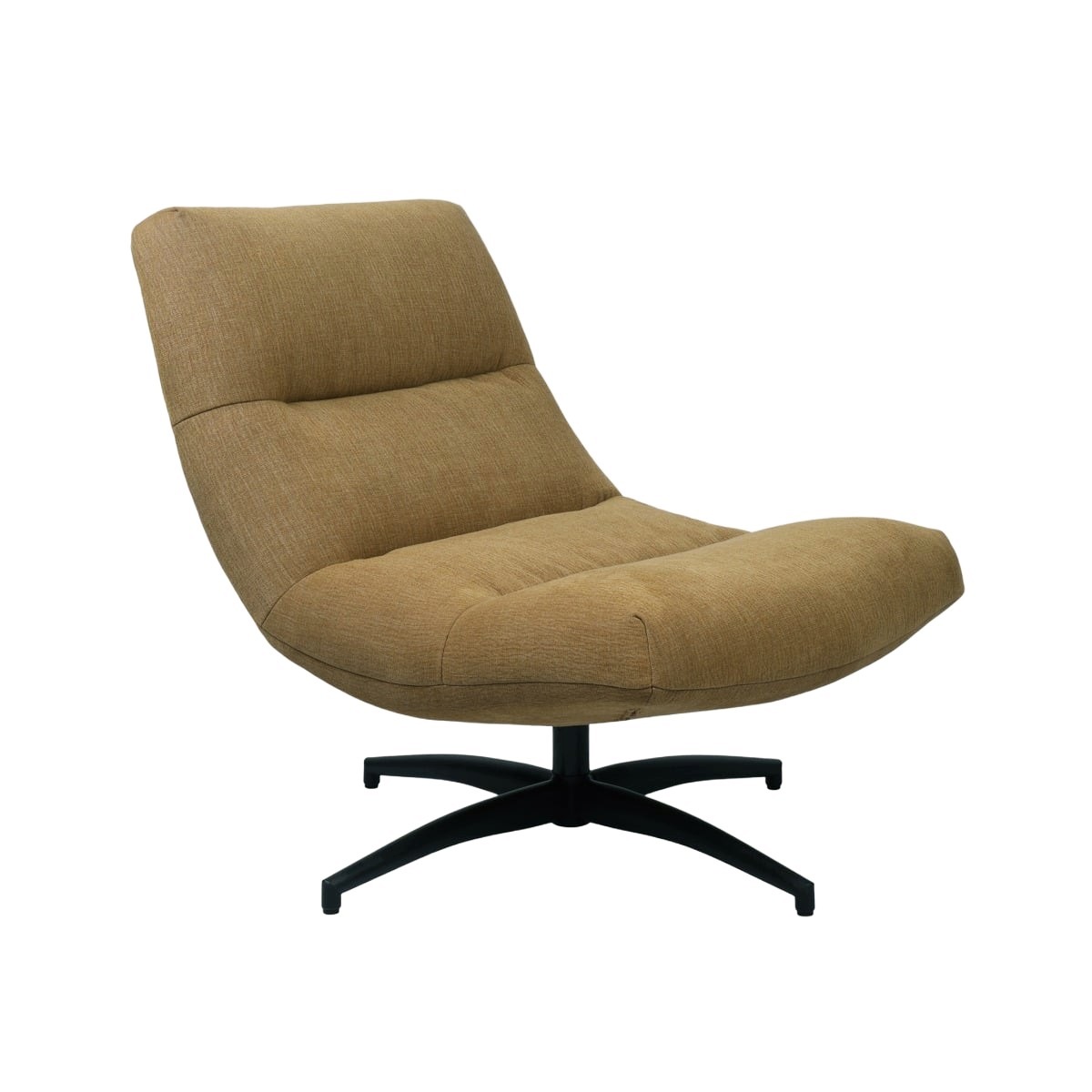 Fotel Volero obrotowy w tkaninie musztardowy 77x93,5x88,5 cm Homla
