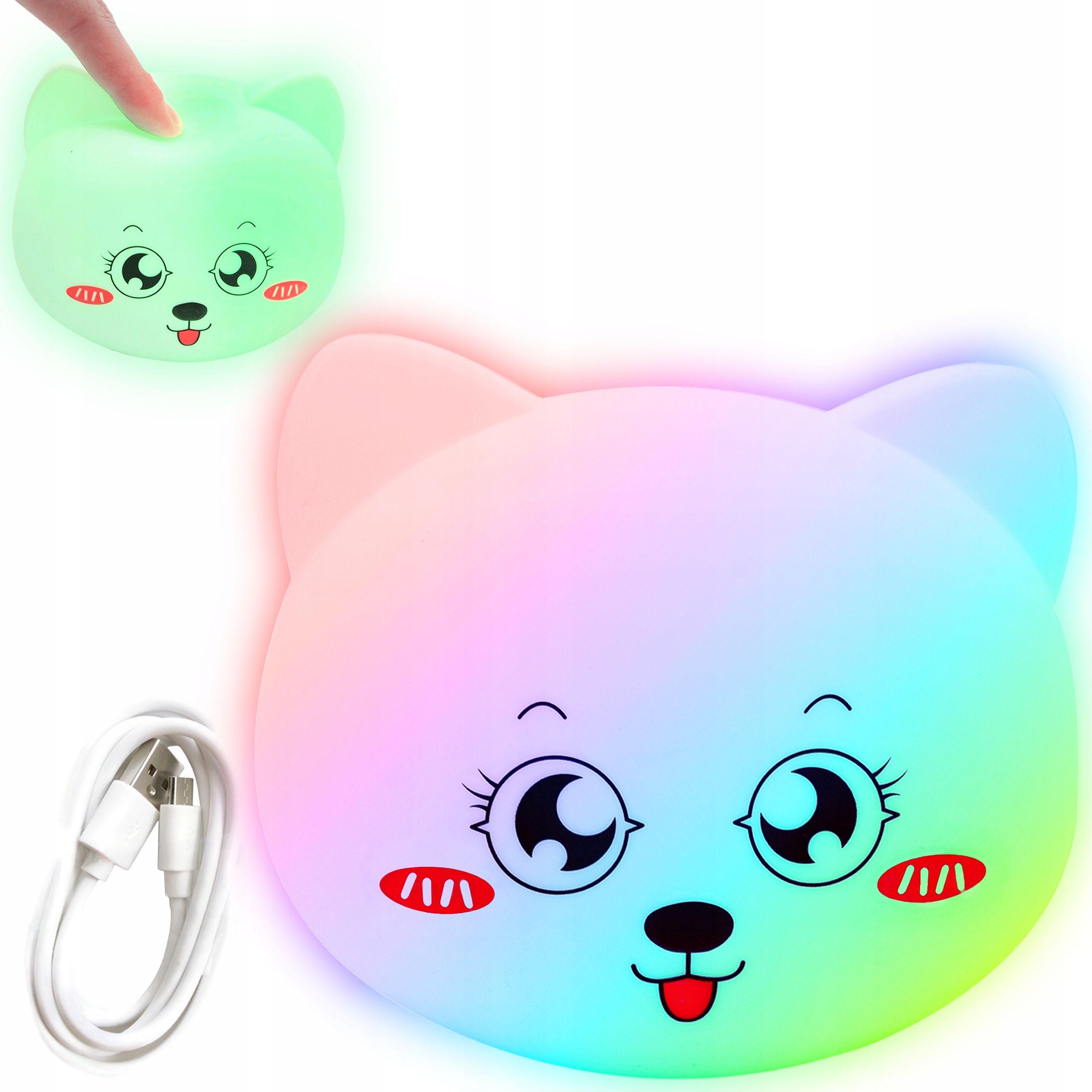 Silikonowa lampka nocna LED RGB KOTEK
