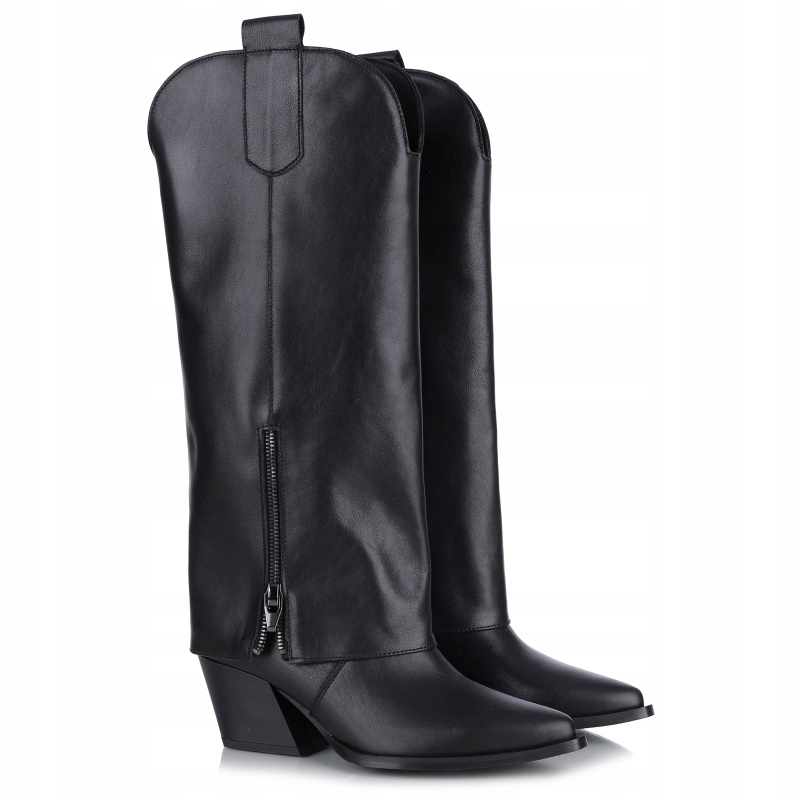 Dámské kožené kozačky Gamis 7691 Černé Lico lícová kůže Polské VEL..37