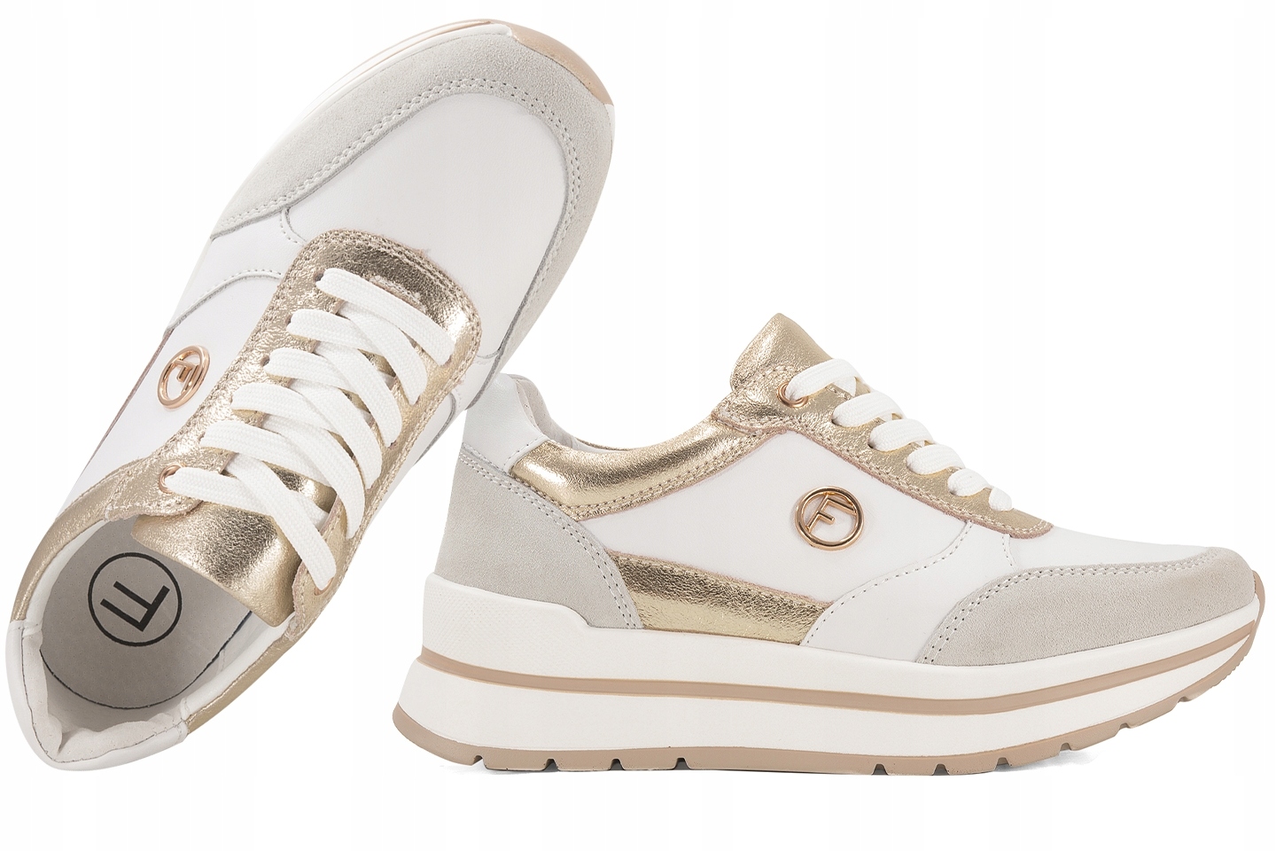 Filippo DP6858 Dámské Polobotky Sneakers Na Platformě Kožené bílé 36 Bi