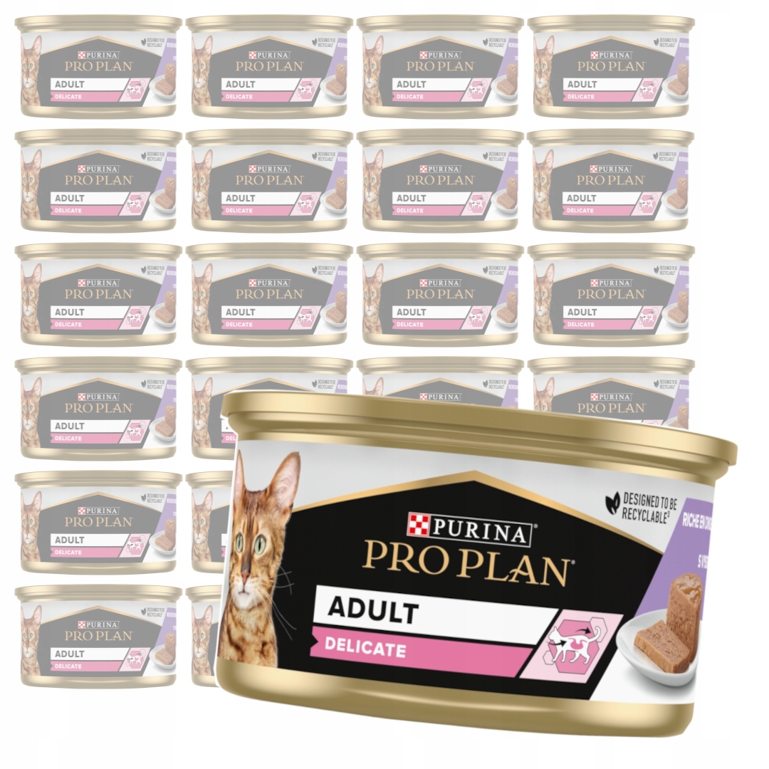 Levně Purina Pro Plan Adult Delicate 24x85g Mokré Krmivo Pro Kočky Pěna s krůtím masem
