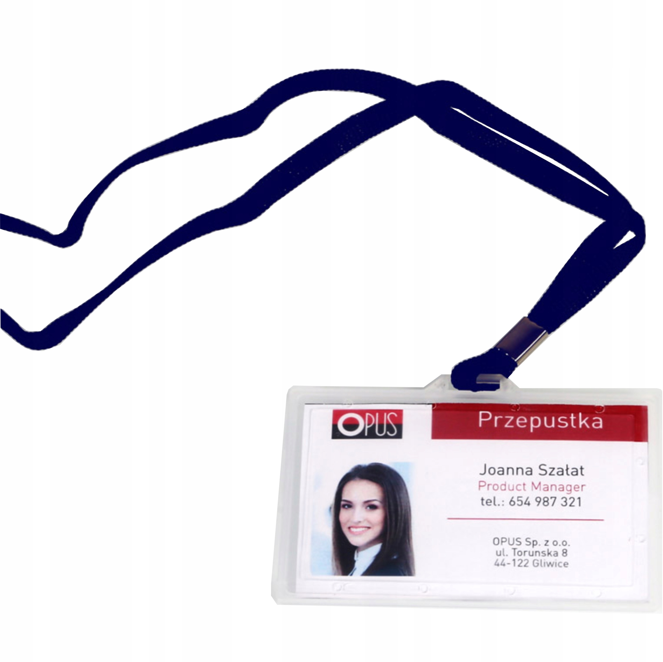 

Identyfikator z taśmą na smyczy Holder niebieski