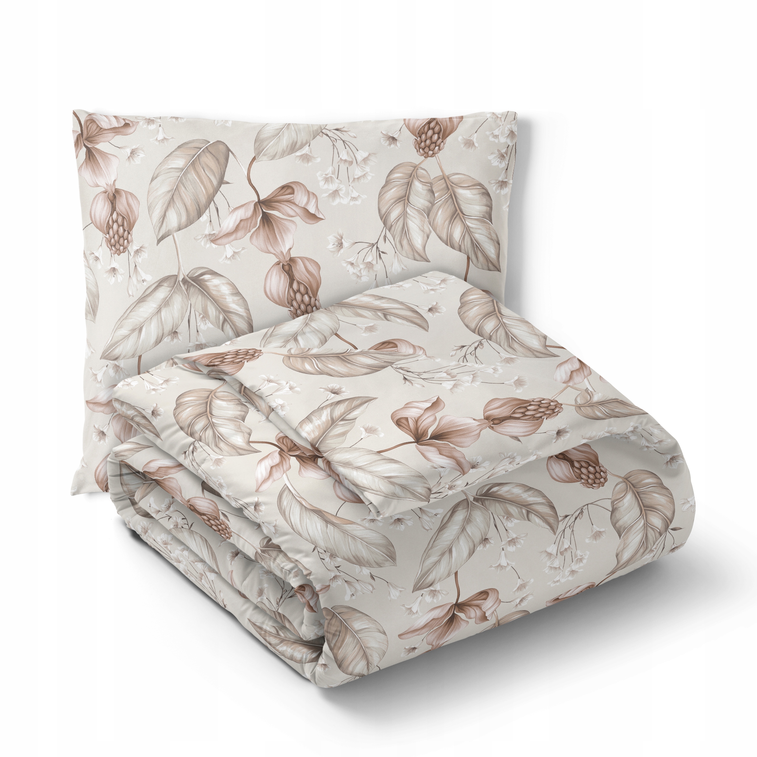 Hotelové Povlečení 140 x 200 cm Povlečení 70 x 80 Bavlna 100% Květ pouště béžová