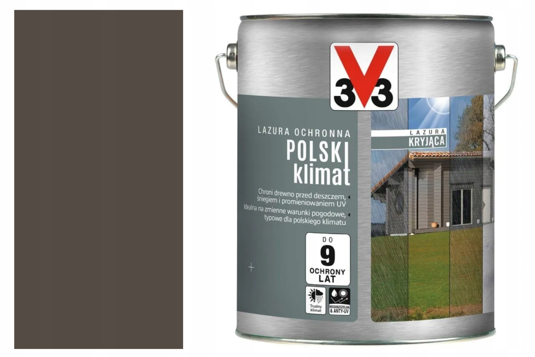 V33 Lazura Ochronna Kryjąca Polski Klimat szary porost 2,5l