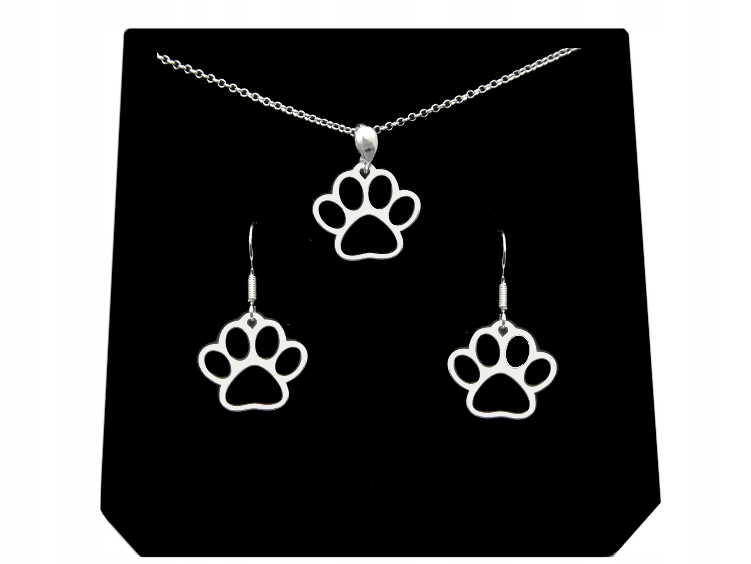 

Srebrny Komplet Łapa Psa Pies Piesek srebro 925