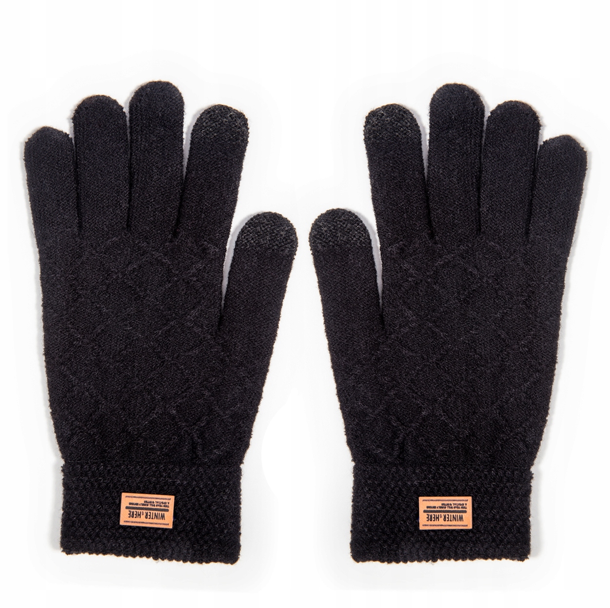 

Rękawiczki Męskie Zimowe Czarne Dotykowe Ocieplane