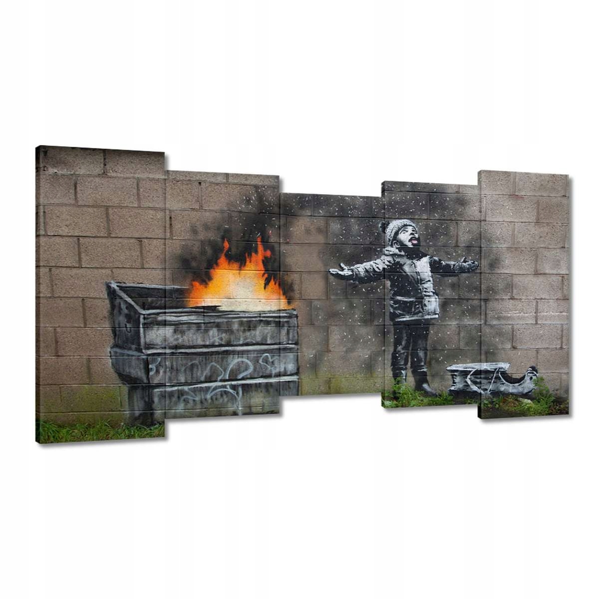 Obrazy 150x80 Smog sníh Banksy Grafiti