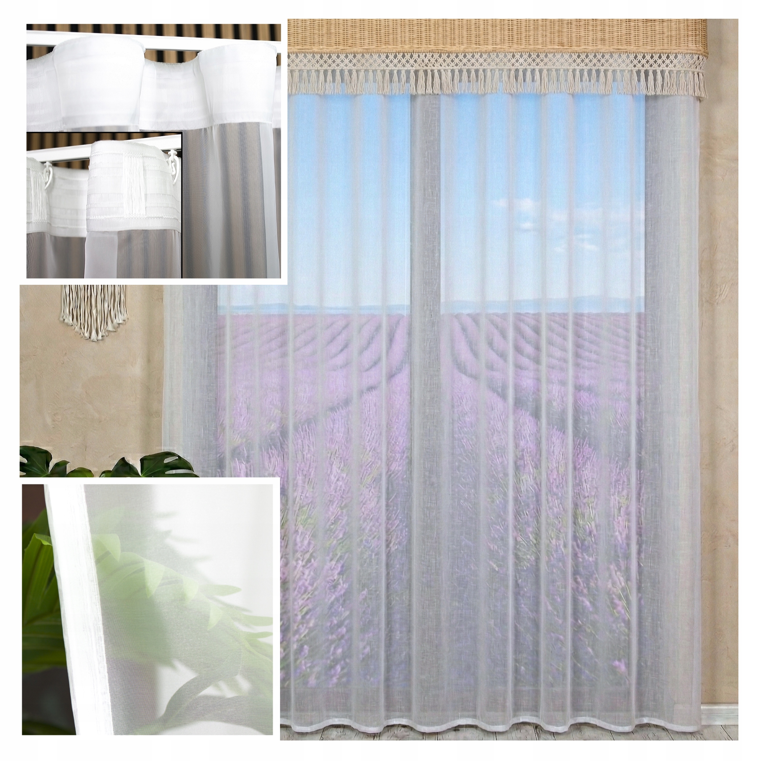 Záclona Hotová Voál Hladká Zahara Bílá 900x245 cm Na Pásku Wave