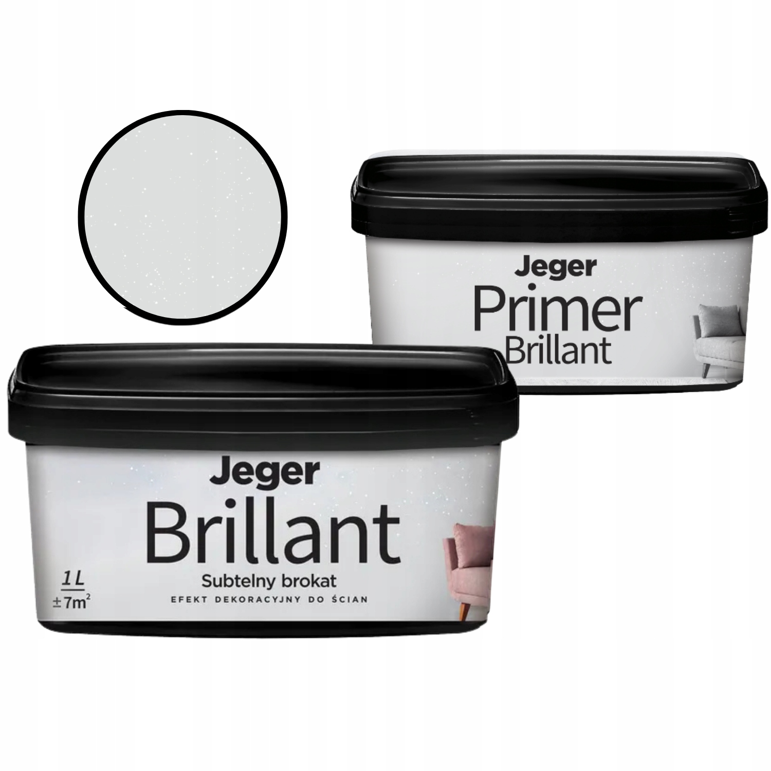 Dekorativní nástěnná sada s efektem brokátu Brillant Gray Primer