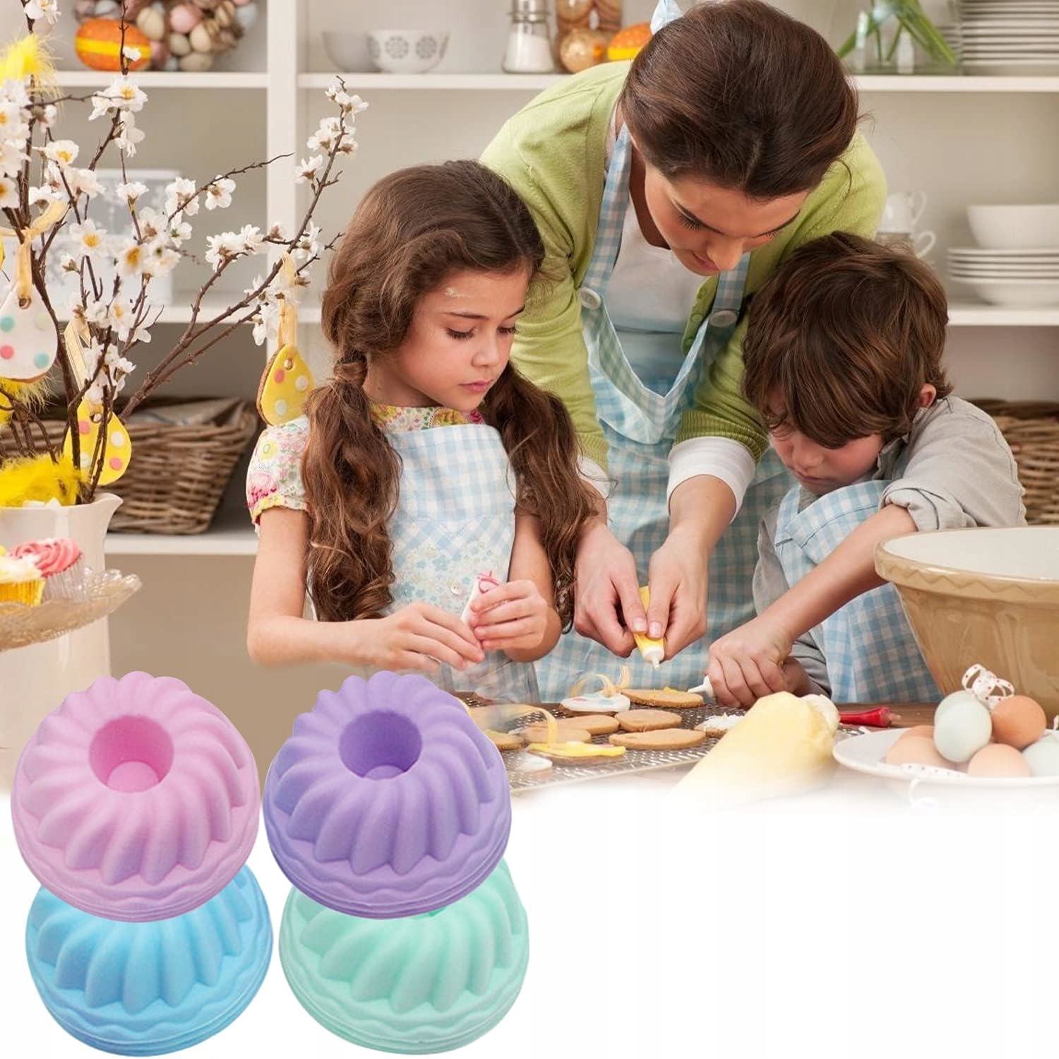 FOREMKI DO MUFFINEK BABECZEK SILIKONOWE PIECZENIA PAPILOTKI FORMA 12szt Szerokość produktu 7.5 cm