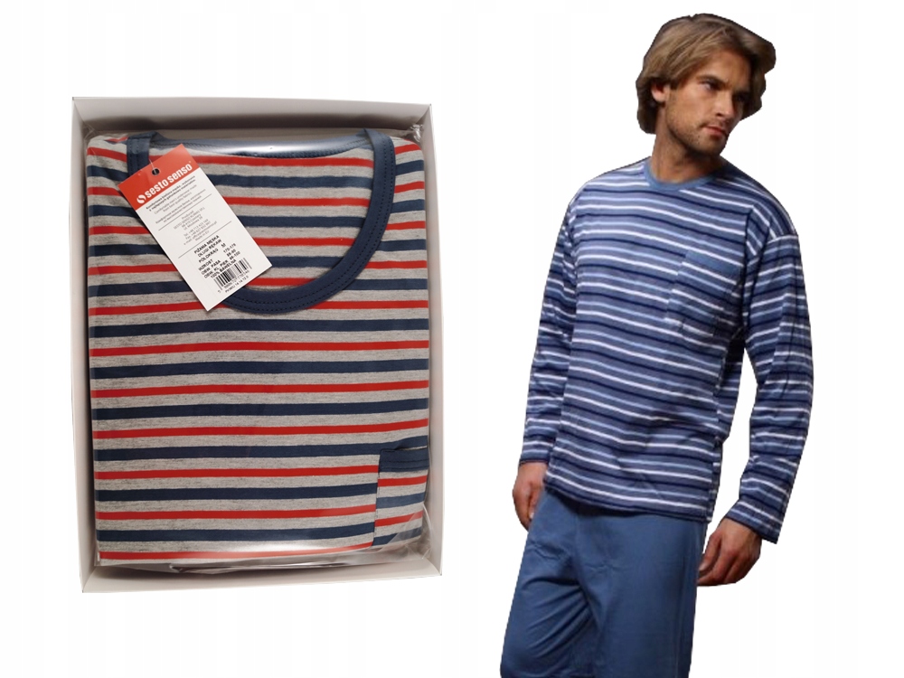 Pánské Pyžamo Sesto Senso s proužky Bavlna XL